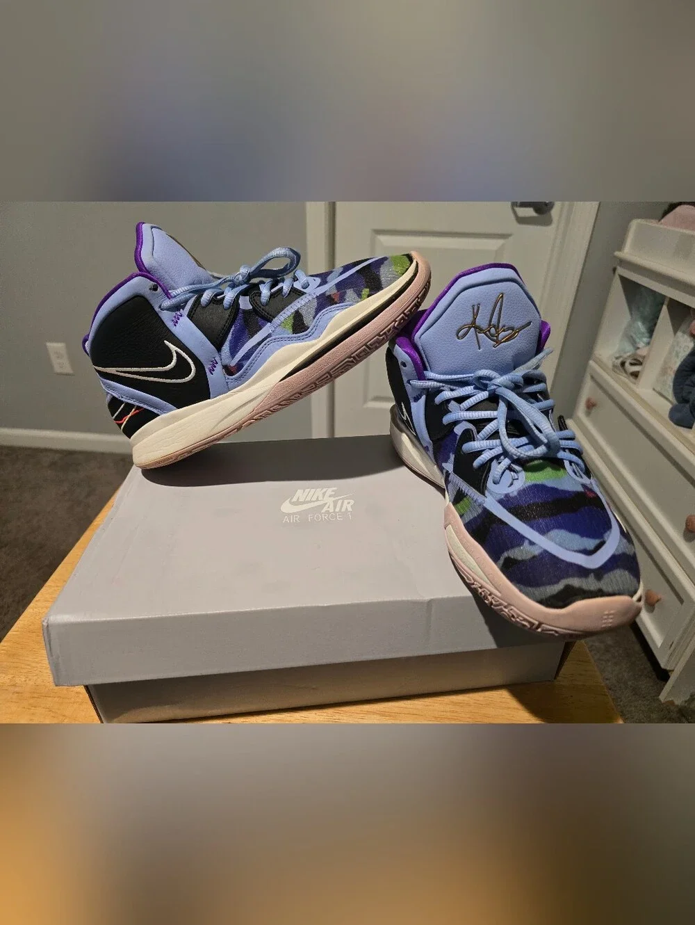 Nike Kyrie Infinity Aluminum Mens Size 9 Blue Black Basketball Shoes Sneakers